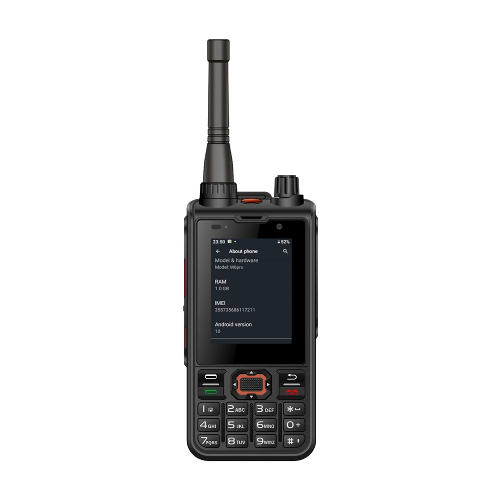 Rádio Android portátil W6Pro com modo UHF de intercomunicação de rede 4G POC + DMR e rádio Wifi