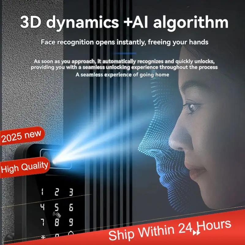 AC18(Guaranteed) Tuya Wifi Smart Door Lock APP Control Face Recognition Fingerprint RFID Card Password Waterproof