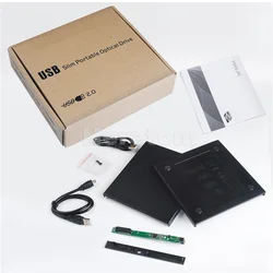 Hard Plastic Slim ABS USB 2.0 12.7mm IDE/ PATA to SATA DVD-ROM External Enclosure Case For CD/DVD Optical Drive