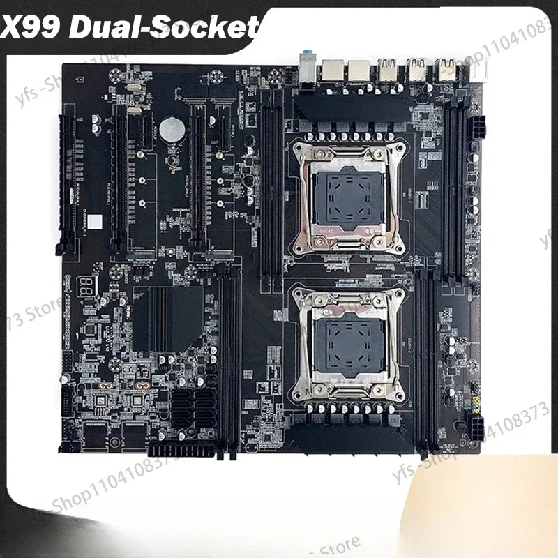 X99 Dual-Socket Mining Motherboard High Performance LGA 2011-3 Dual CPU DDR4 Memory Slot PCI-E 16X SATA2.0 NVME M.2 Interface