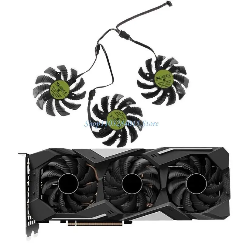 

R6FF 4-контактный 12 В 0,35 А вентилятор охлаждения графического процессора для GeForce 1660 SUPER AORUS 6G RTX2060 3 шт.