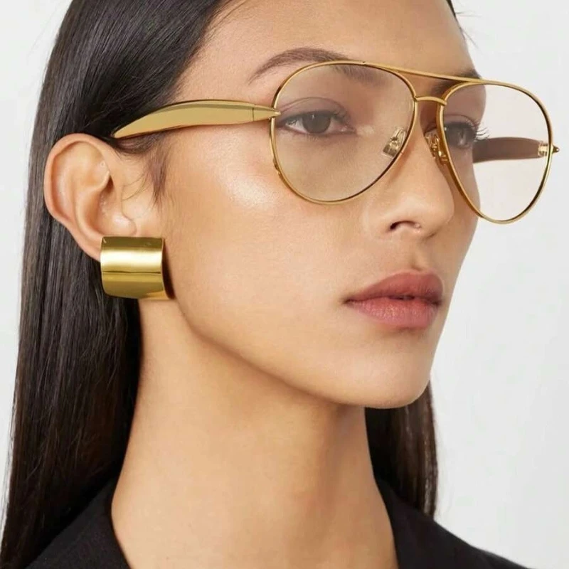 Large Frame Dual Light Metal Fashion Glasses Retro Personalized Multifunctional Fashion Glasses Suitable for Daily Wear