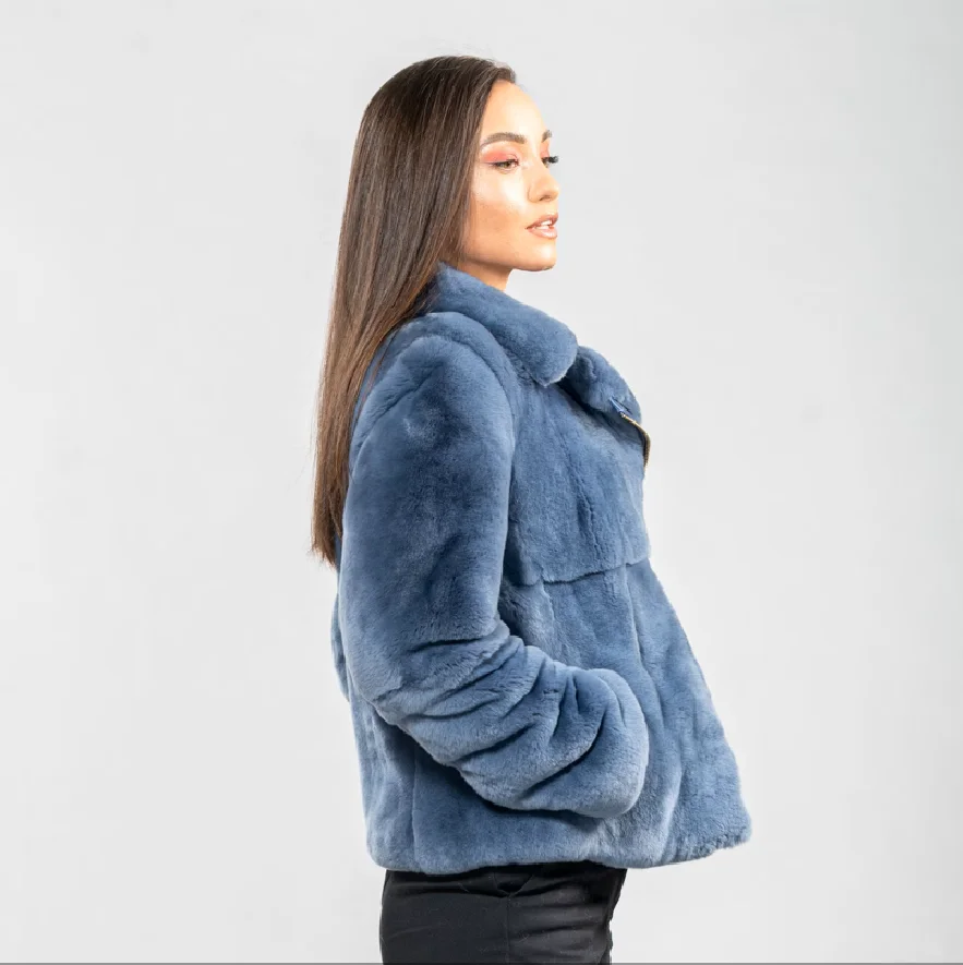 Veste en fourrure de lapin véritable, veste en fourrure de lapin, veste en fourrure véritable, vêtements d\'hiver