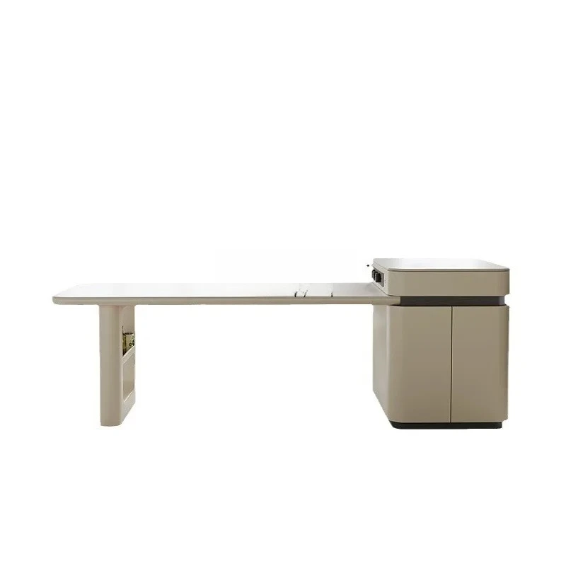 

island dining table integrated retractable household rock slab new open kitchen multi-functional middle island dining table