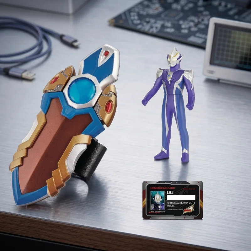 

Набор: Оригинальная фигурка Ультрамена Bandai и игрушка-трансформер на запястье с коллекционной карточкой, игрушка для косплея для детей