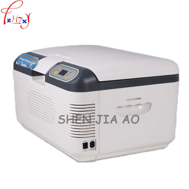 Портативный термостат для семени домашнего скота, 12 л, 17 градусов, мини-холодильник для автомобиля, замораживание свиньи, кролика, рафинированное замораживание, 220 В переменного тока или 12 В постоянного тока