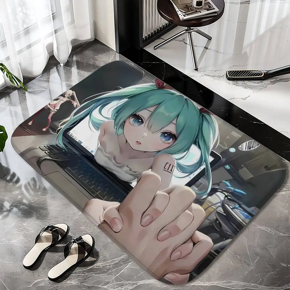 

Bilibili Hatsune Miku Floor Mat Printed Large Carpets Room And Bedroom Carpets Bathroom Anti Slip Door MATS Small Carpets