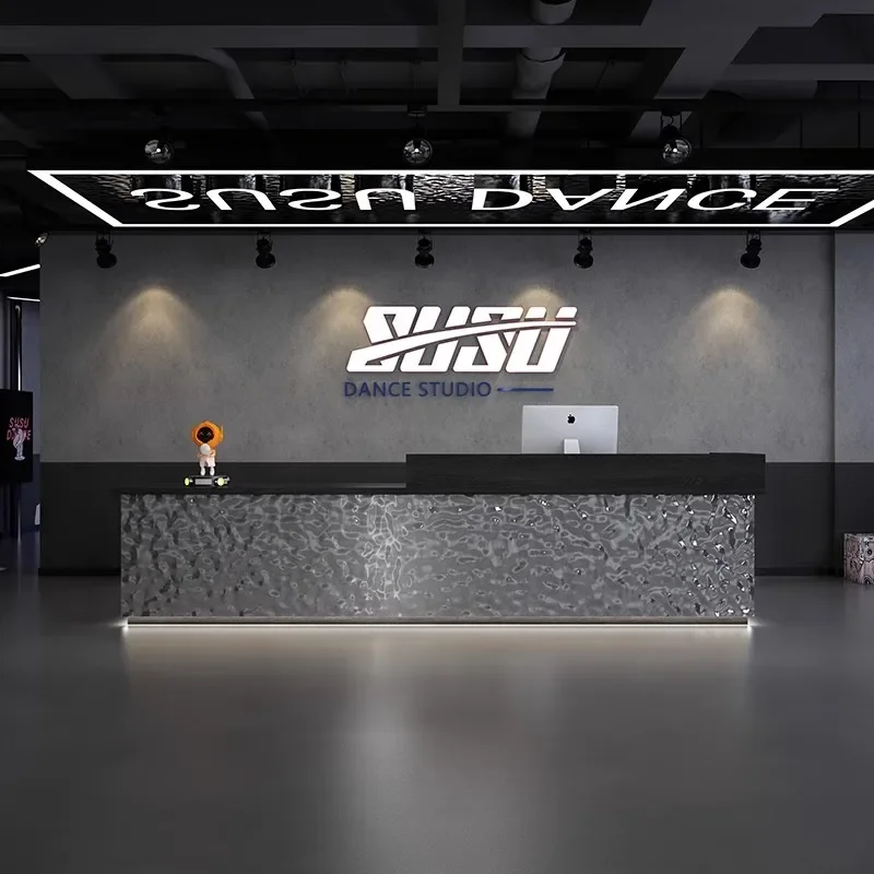 منبر بسيط متجر خدمة مكافحة الأثاث الحديث صالون تجميل تخزين فاخر مكتب الاستقبال مكتب Empfangstheke الجمالي