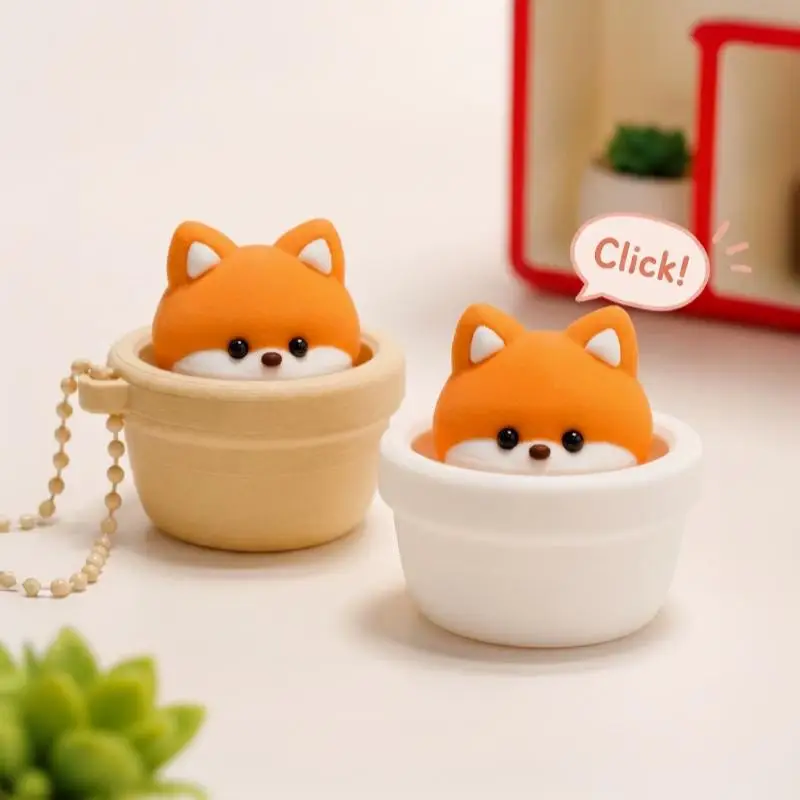 Finger-Button-Clicker Lustiger Keycap-Clicker Fidget-Schlüsselanhänger Weich Langsam Rückfedernd Antistress Druckentlastung Lustige Cartoon-Tiere – Detail 3