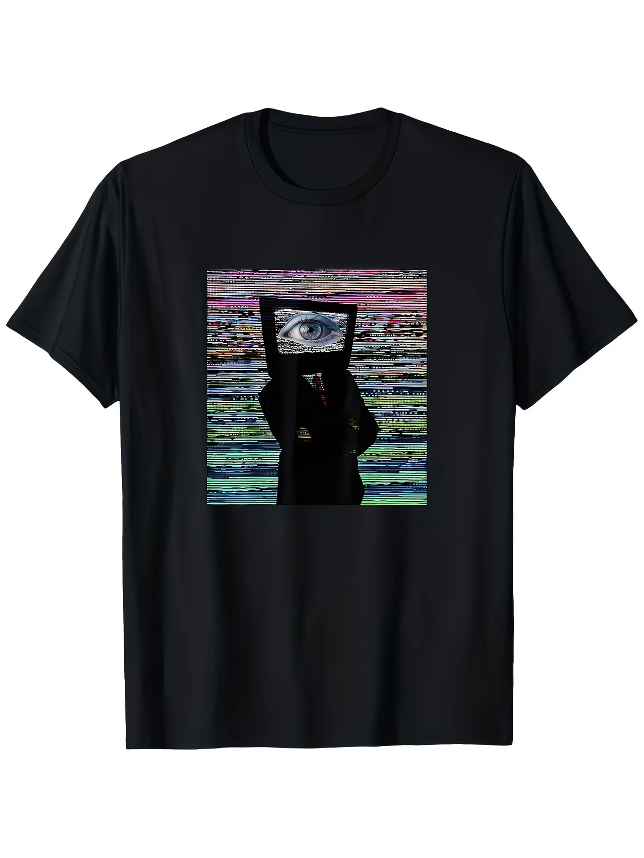 Men Meme Unique Weirdcore Style Glitch TV Head Design Graphic T Shirt Tee Women Oversize Summer Novelty Streetwear Ironic Humor
