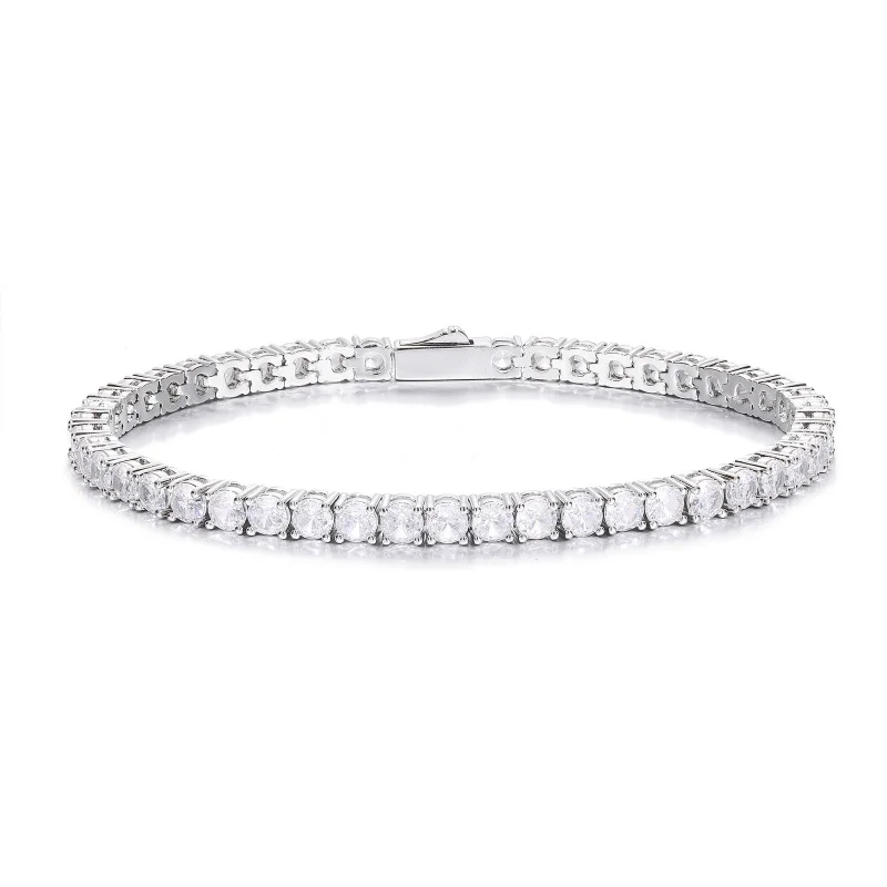 100% Real Moissanite Tennis Bracelet 925 Sterling Silver Plated 18K Gold with GRA Bracelet for Women Man Sparkling Party Jewelry
