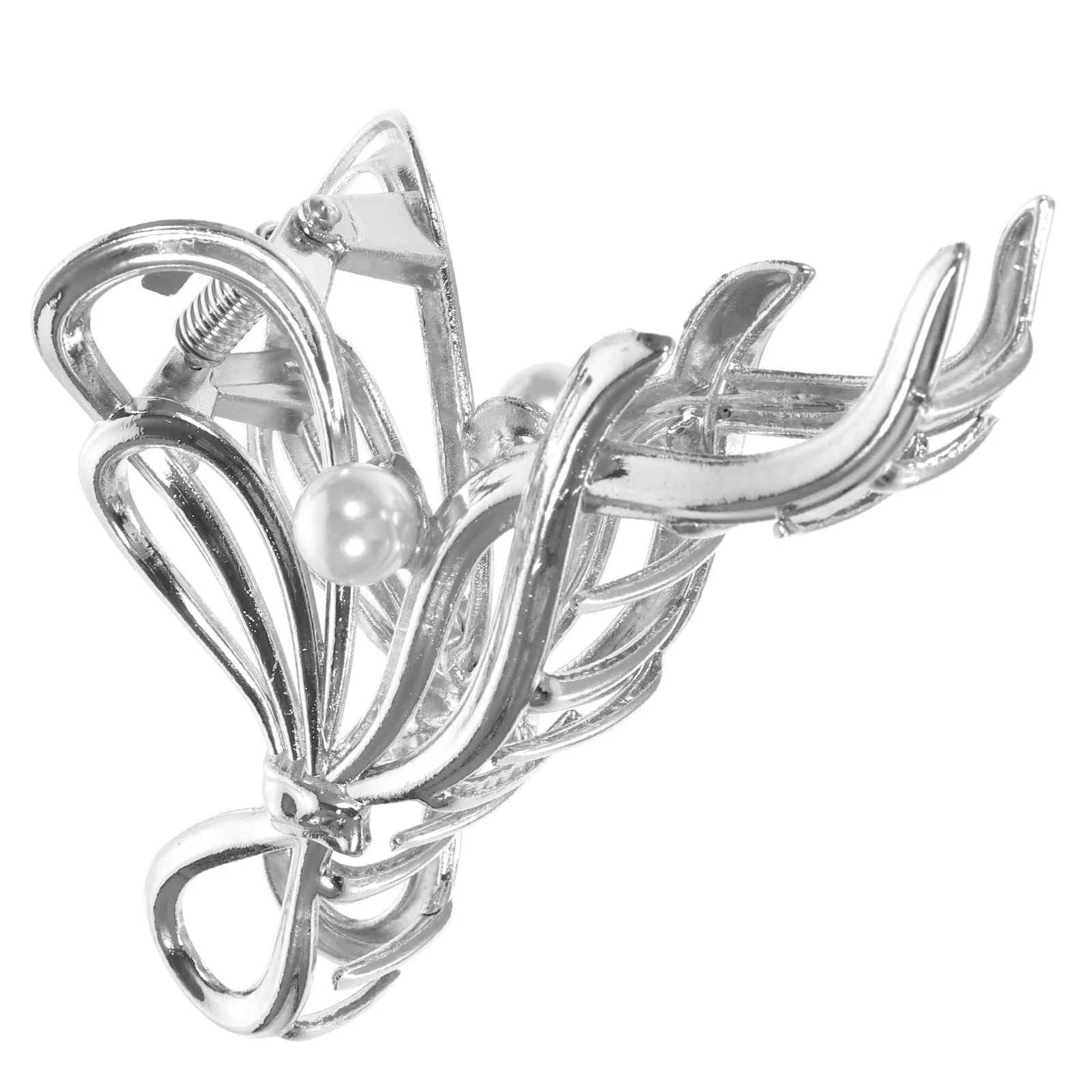 

4 Pieces Silver Metal Large Shark Hair Claw Clips for Thick Fine Long Hair Women Accessories 15# 21# 22# 23# Butterfly Pearl