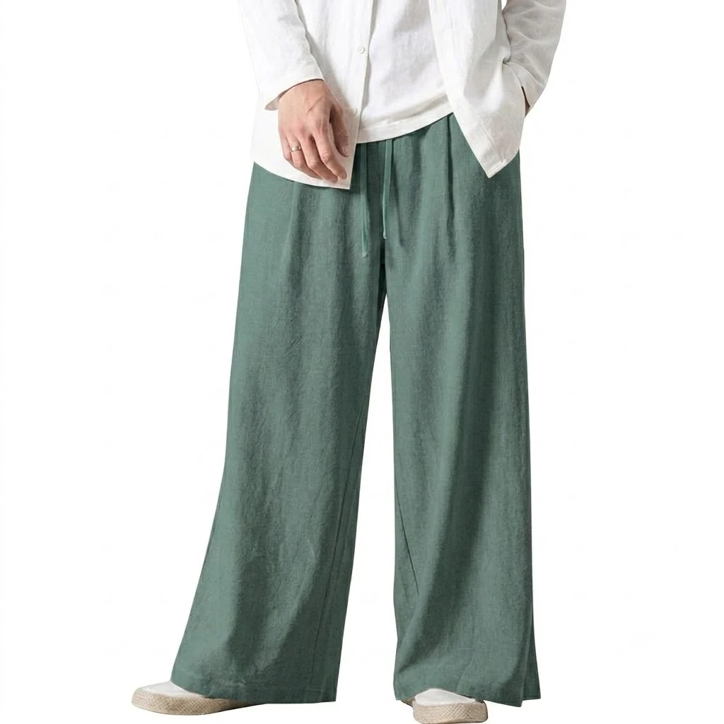 Men's Solid Color Casual Pants Loose Straight Fit Joggers Sweatpants Streetwear Baggy Trousers Male Autumn Hiking Sweat Pants