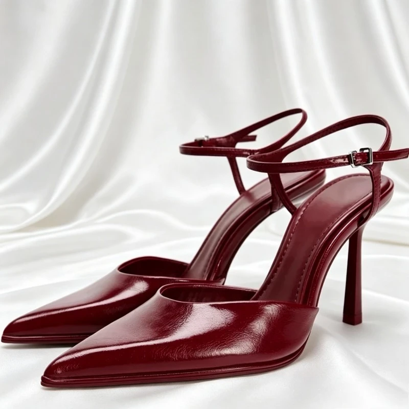 Sexy Brand Pumps Sandals Women Fashion Office Party Dress Shoe Ankle Strap Slingback Elegant Brand Pointed Toe High Heels Female