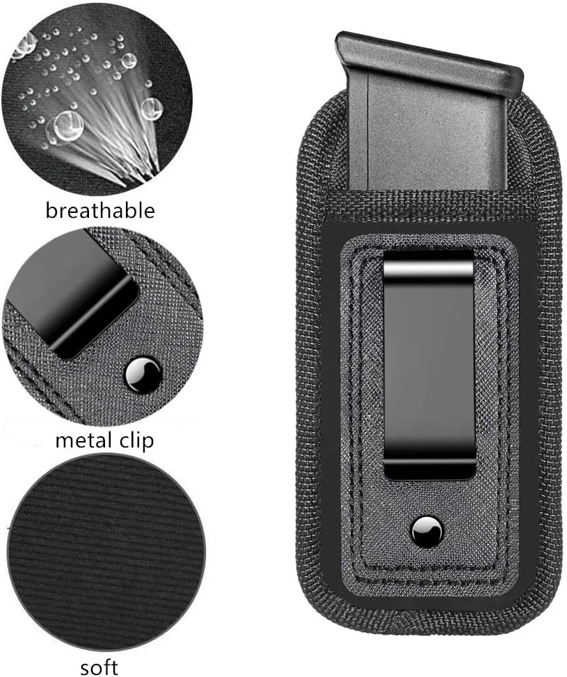 Concealed Magazine Pouch Holster Mag Holder Belt Clip for 9mm .40mm Pistol Glock 19 21 22 23 Ruger SR40 Full size XD Beretta