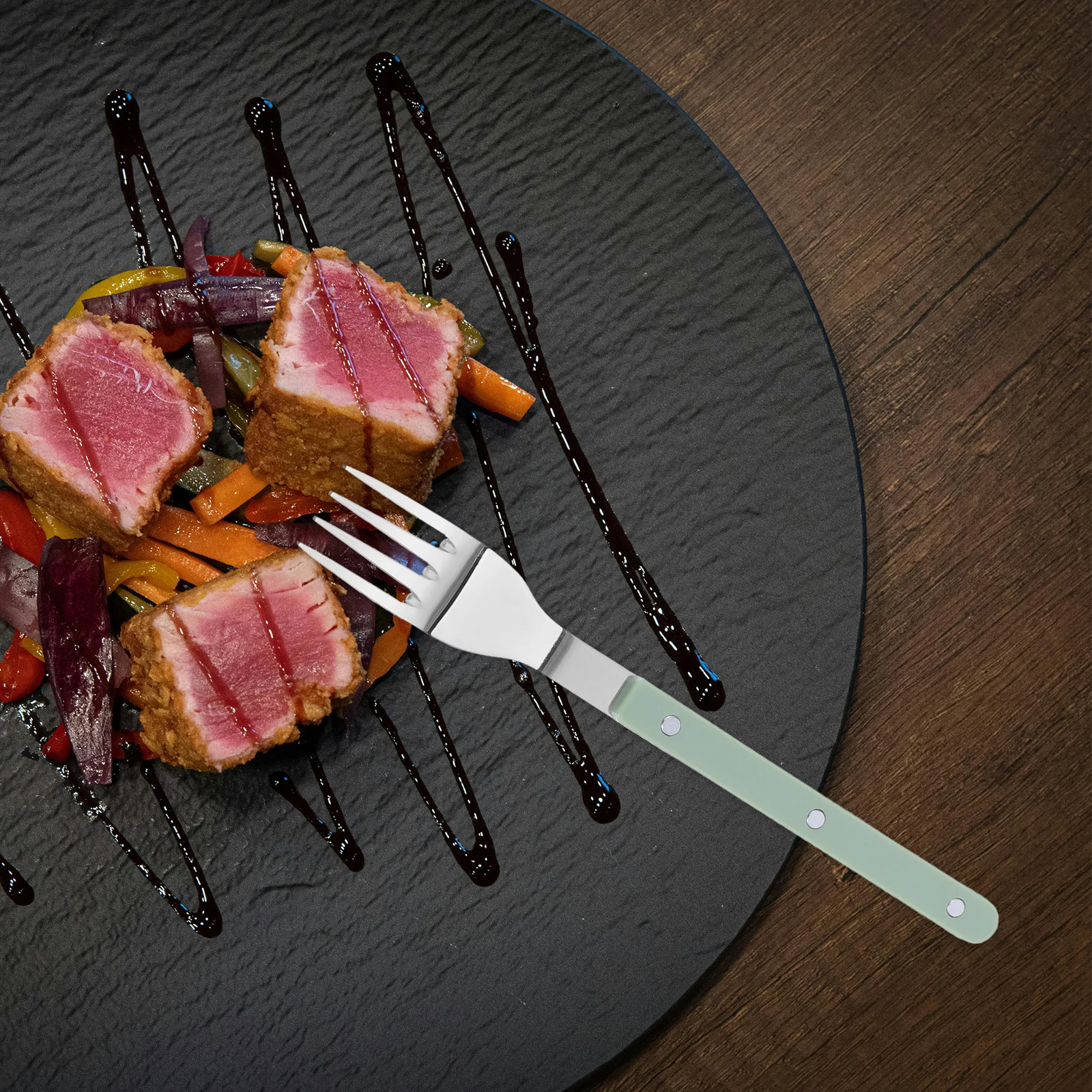 

Stainless Steel Salad Forks Long Handle Dinner Flatware Elegant Utensils for Steak Dessert Fruit Appetizers Small Fork