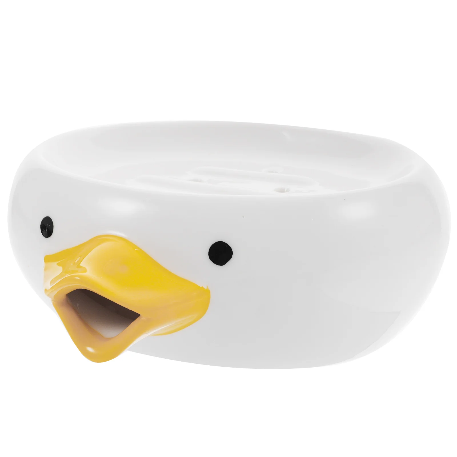

Ceramic Cartoon Duck Soap Dish White Draining Holder Soap Box Decorative for Bathroom Kitchen Home Supplies Home Supplies