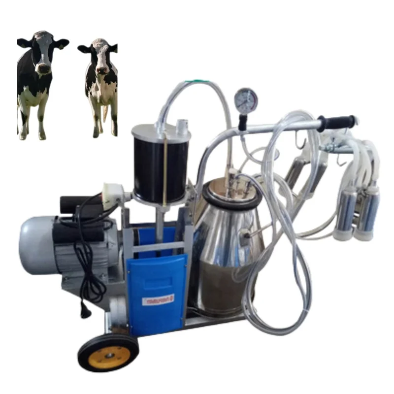 Piston-type mobile milking machines are used for cattle, sheep, camels, and dairy cows on pastures.