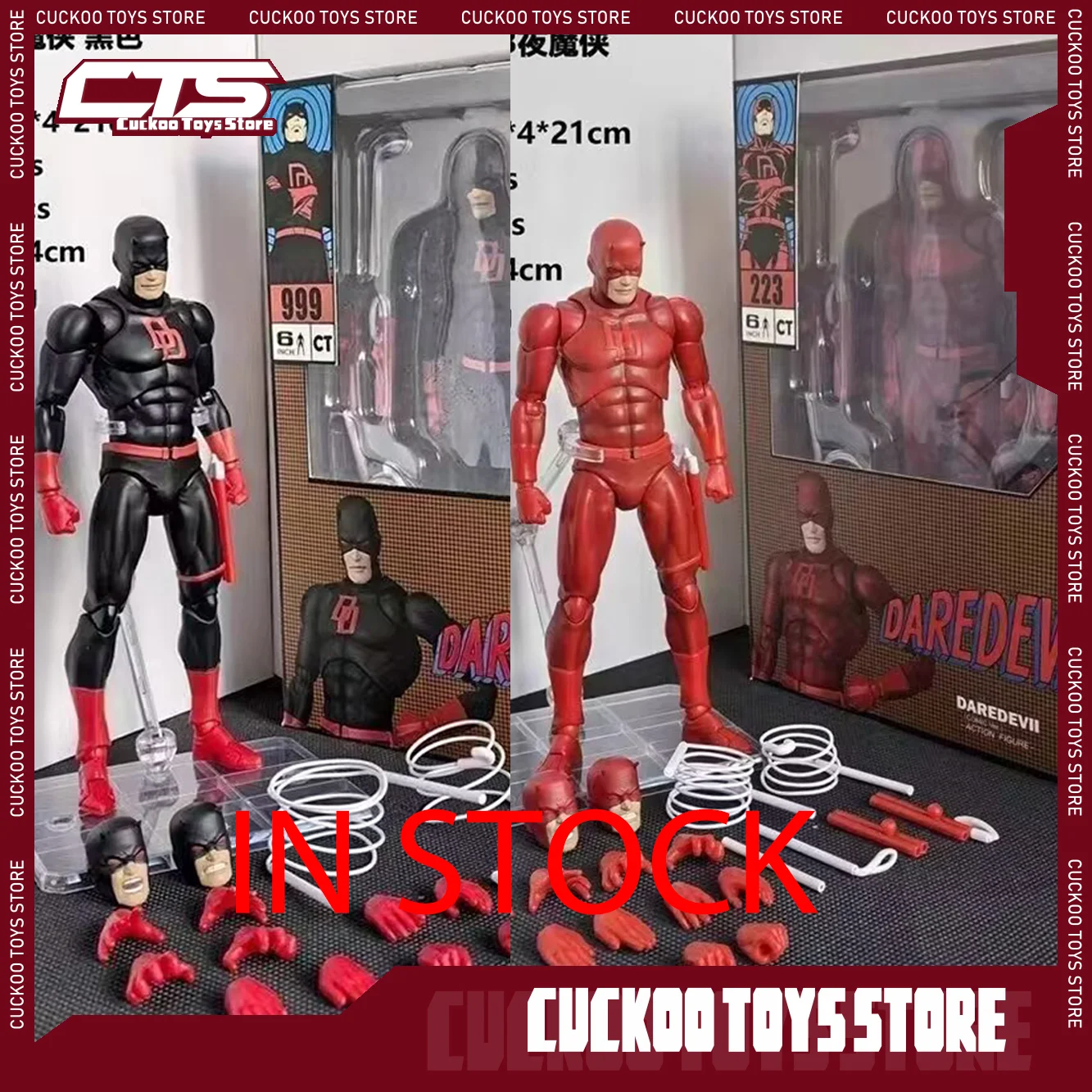 Disponibile: Action Figure Daredevil Nero di Ct Toys, Mafex 223 Shf, Statuetta in PVC da Collezione, Modellino per Bambini