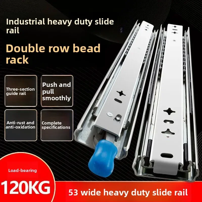 1 Pair 12'-80' Inch Heavy Load Without Lock 500LBS Heavy Duty Drawer Slides Sliding Ball Bear Full Extension 3-Fold Guide Rail