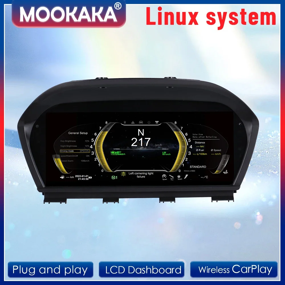 2DIN Car Dashboard Digital Cluster for BMW 3 Series E90 E91 E92 E93 2005-2012 Instrument Panel Speedometer Meter Screen Headunit