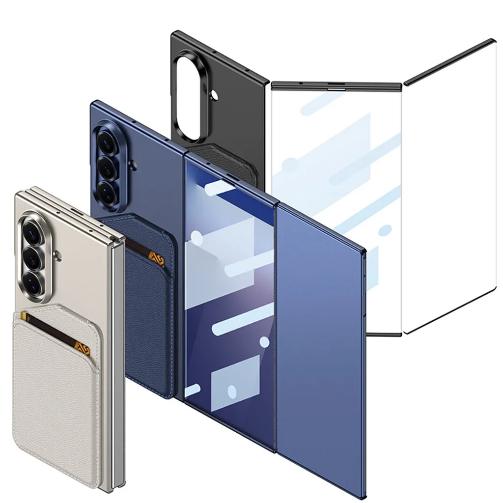 

Ultra-thin All-inclusive Case For Samsung Galaxy Z TriFold 5G Magnetic Absorption Card Holder Stand Cover With Tempered Film