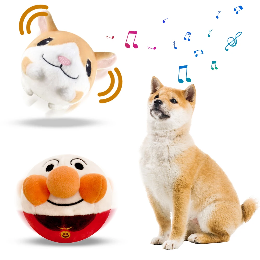 

USB Rechargeable Singing Talking Interactive Ball Pet Toy Dog Plush Bouncing Jump Ball Dog Toy Interactive Dog Toy for Pet Dogs