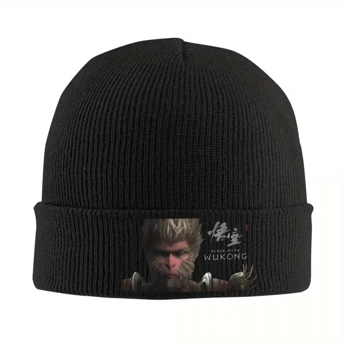 Mito Negro Wu-Kong Beanie Sombreros Bonnet Sombreros Adulto Unissex Rua Y2K Hippie Gorro de punto Invierno Gráfico Cáucas Iyo