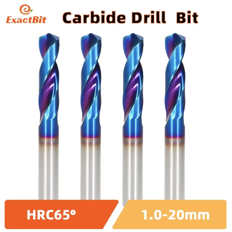 BIESUO HRC65° Tungsten Carbide Drills Metal Drill Bits For Hard Metalworking CNC Lathe Steel Drilling Tool 0.5-20.0mm