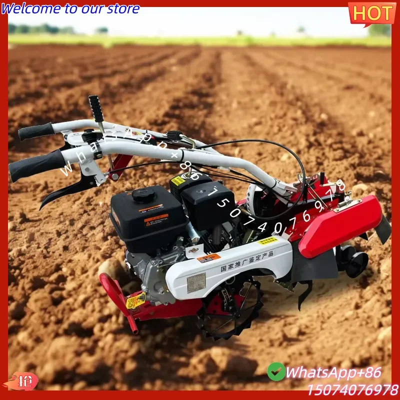 2026 New Micro-tiller 2-wheel Small Agricultural Machinery Ridge Support Ditching Machine Multi-function Garden Cultivator