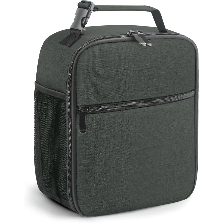 

Lunch Bag for Men Women Reusable Lunchbox for Adult Small Insulated Lunch box Lunch Tote Bag for Office Work Picnic Black