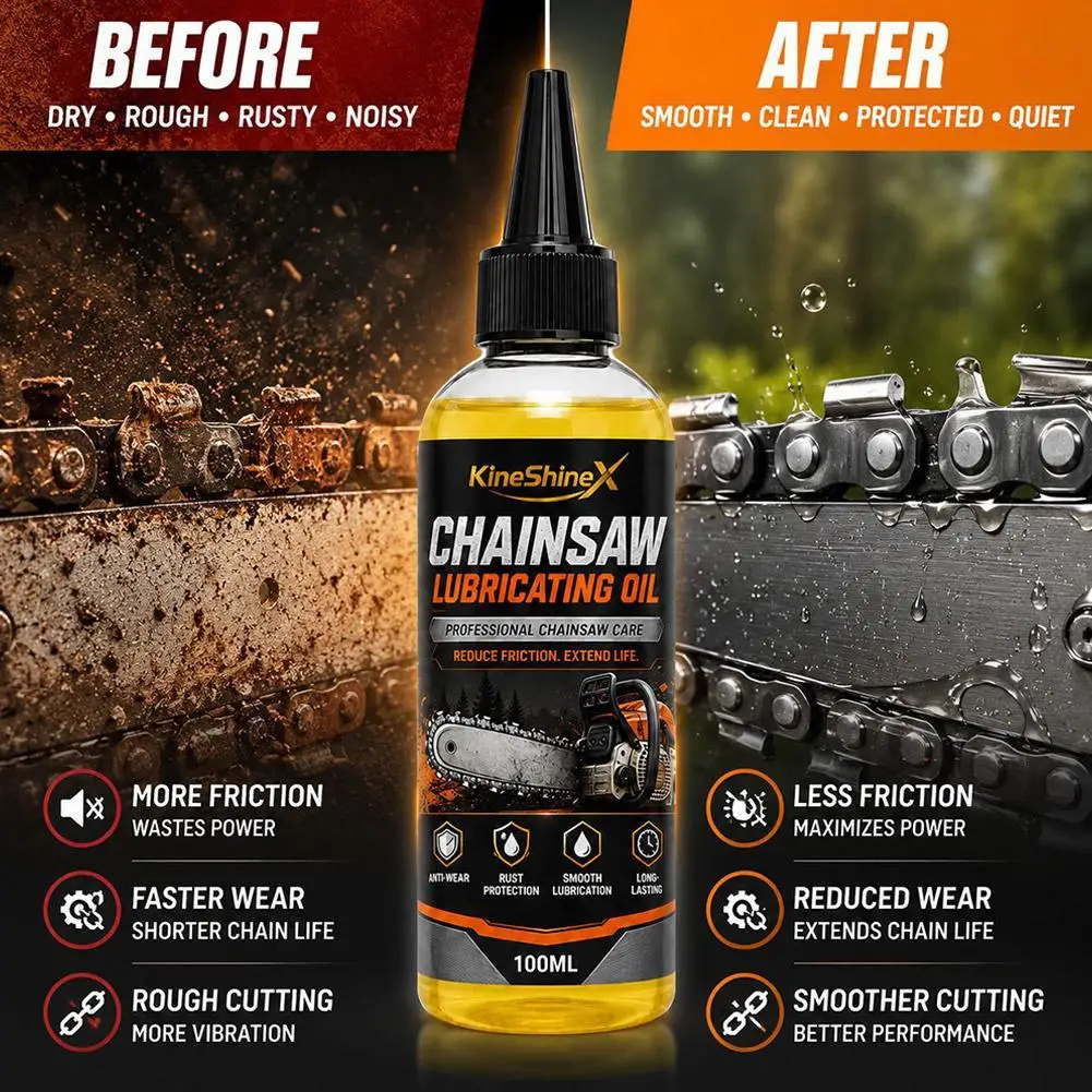 100ml Chainsaw Lubricating Oil Anti-Rust Anti-Wear Chain Lubricant Noise Reduction Maintenance Oil for Electric Saw