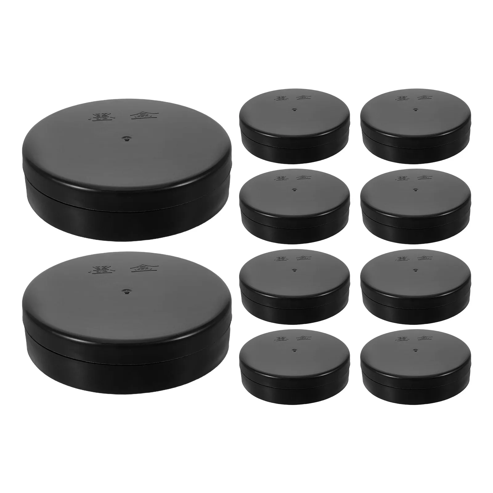 10Pcs Chinese Calligraphy Ink Stones Traditional Preserve Inkslab Round Lid Ink Grinding Dish Calligraphy Practice Accessories view 4
