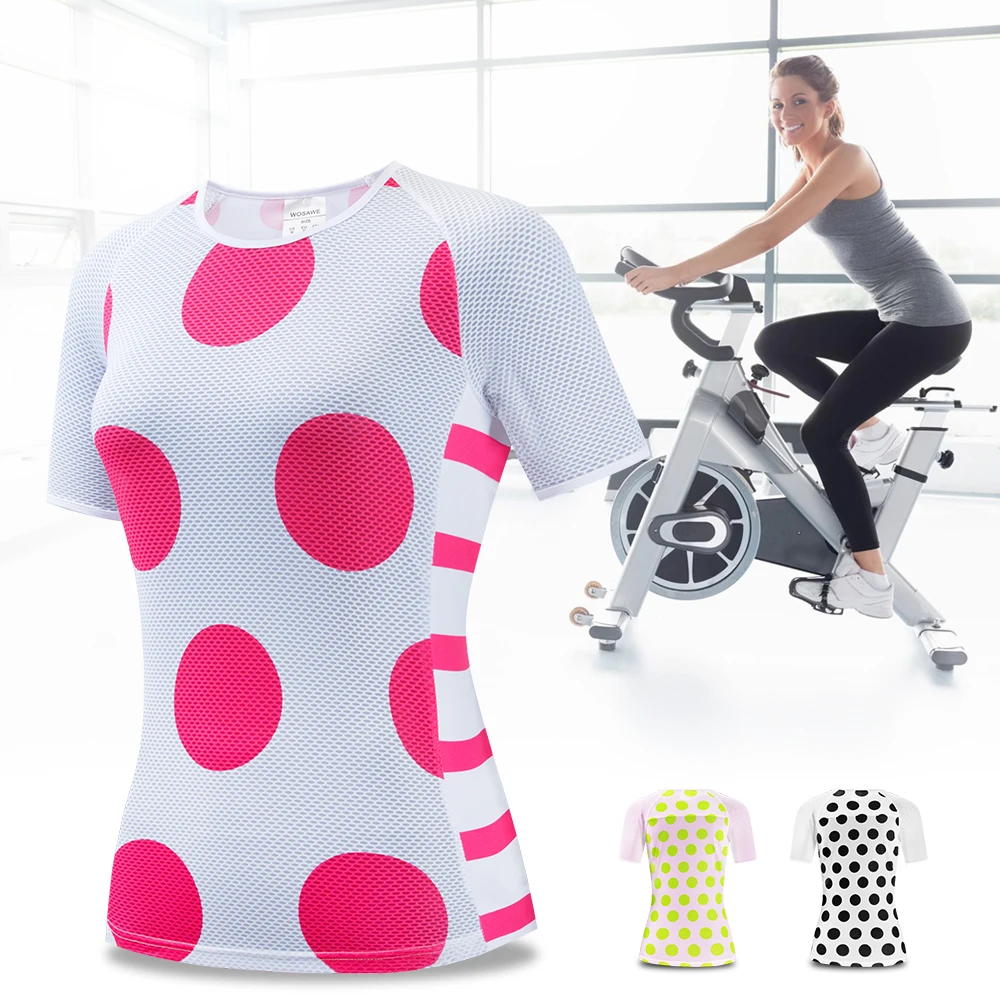 

WOSAWE Summer Cycling Undershirt Tops MTB Bike Base Layer Breathable Summer Women Quick Dry Mesh Bicycle Jersey