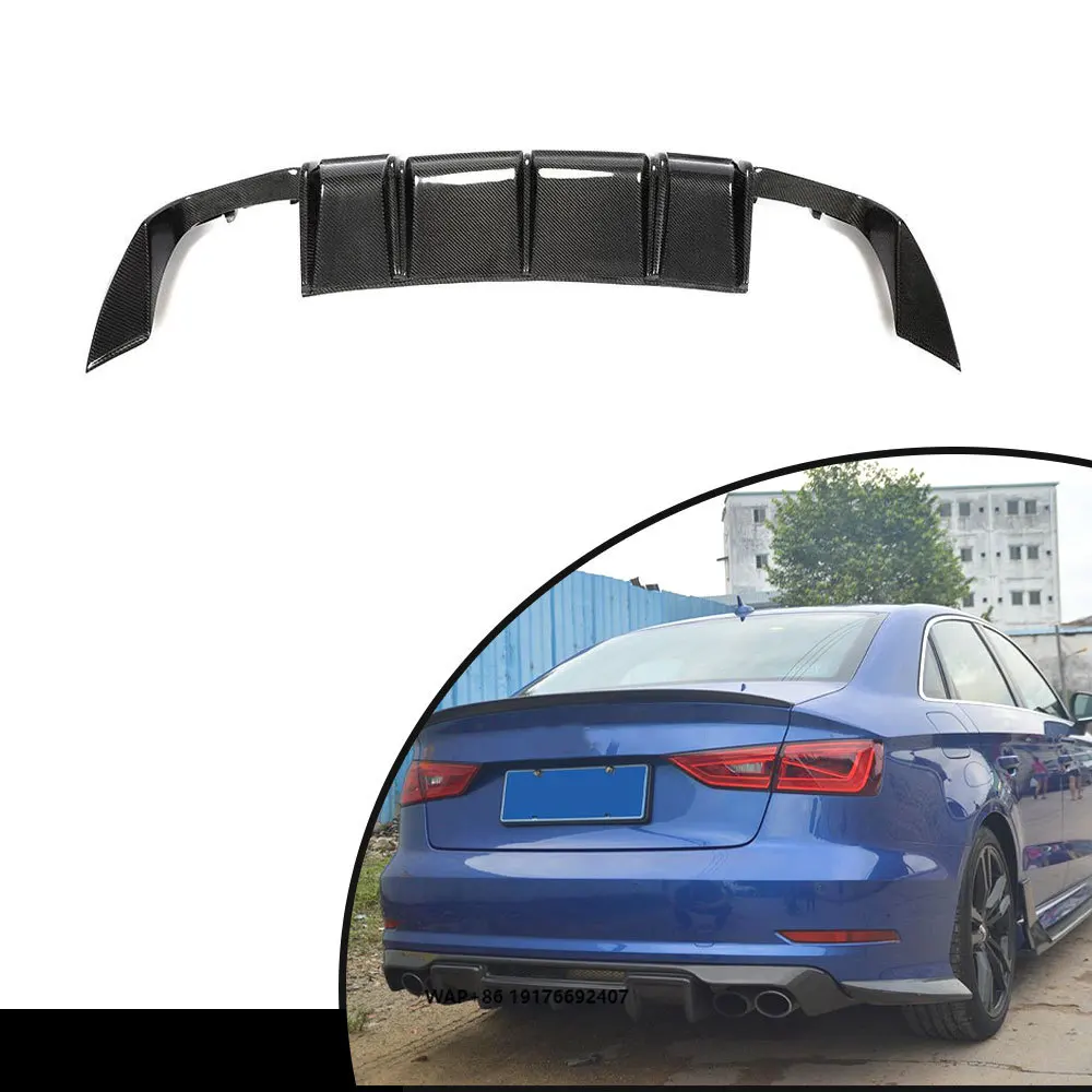 

Carbon Fiber Car Bumpers forAudi A3 S3 Rear Bumper Lip Diffuser for A3 8V SLINE S3 Sedan 2014 - 2016