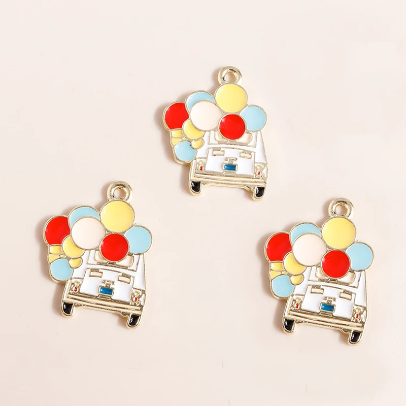 Leslie 10 Stück Emaille Retro TV Kamera Luftballon Auto Fahrrad Anhänger Cartoon DIY Halskette Armband Ohrring Schlüsselanhänger Zubehör – Detail 22