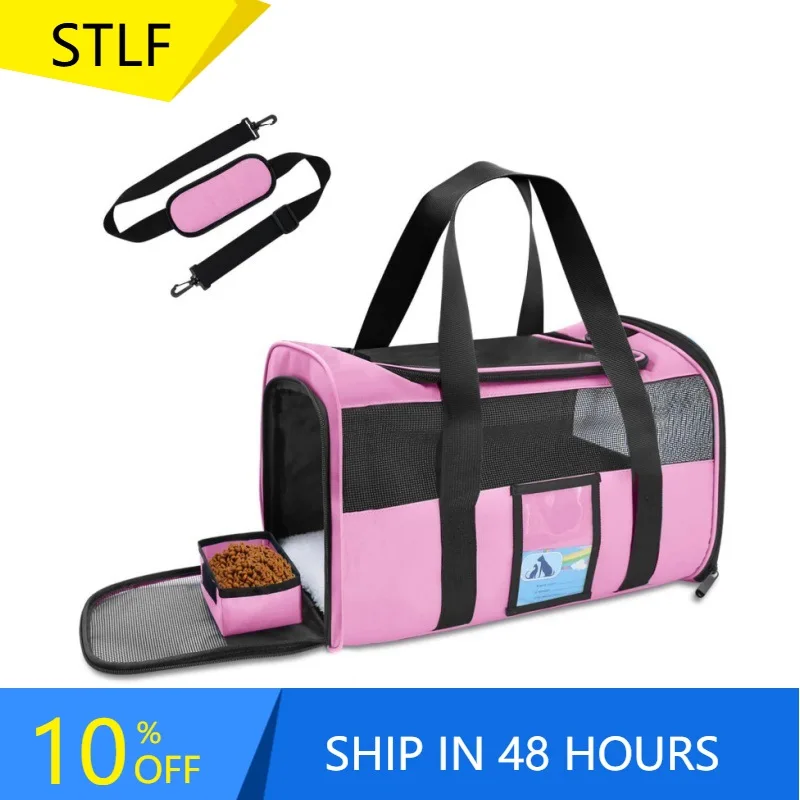 

STLFPet Carrier Airline Approved Cat Carriers for Medium Cats Small Kitty with Soft Mat Foldable Pet Carrier Bag Cat Products