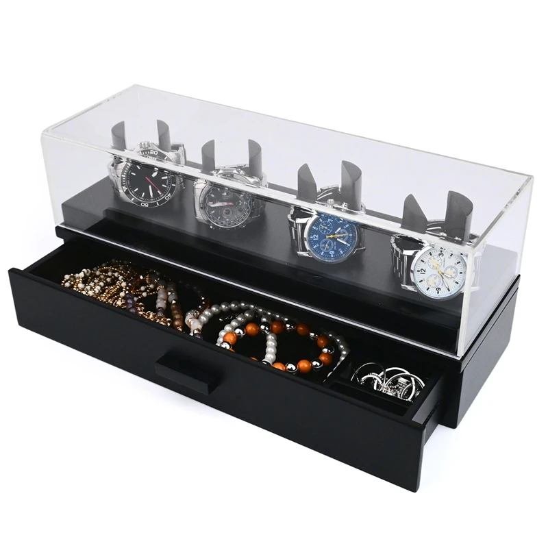 

Luxury 4-Position Walnut Watch And Knife Display Box Jewelry Ring Bracelet Organizer Case Sunglasses Storage Holder