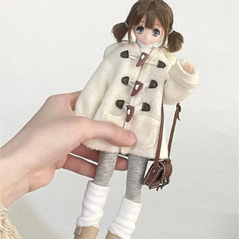 1/6 Bjd Doll's Clothes Suit Coat+undershirt+pantyhose+sock Covers+scarf for Azone Ob24 Ob22 Blyth Dress Up Toys Doll Accessories