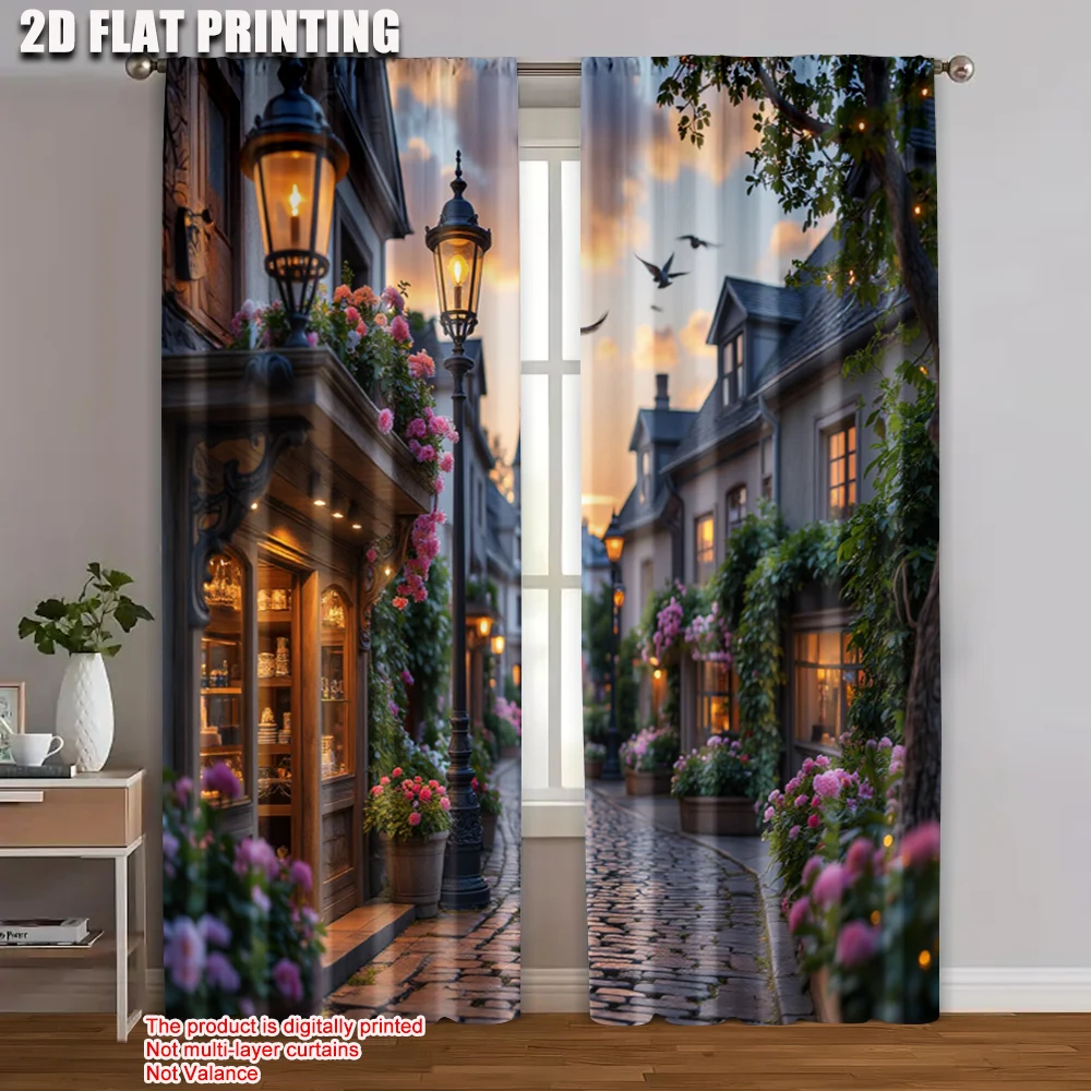 

2pc, Window Drapes flower Blackout Polyester Birthday Party Applies to Festive atmosphere