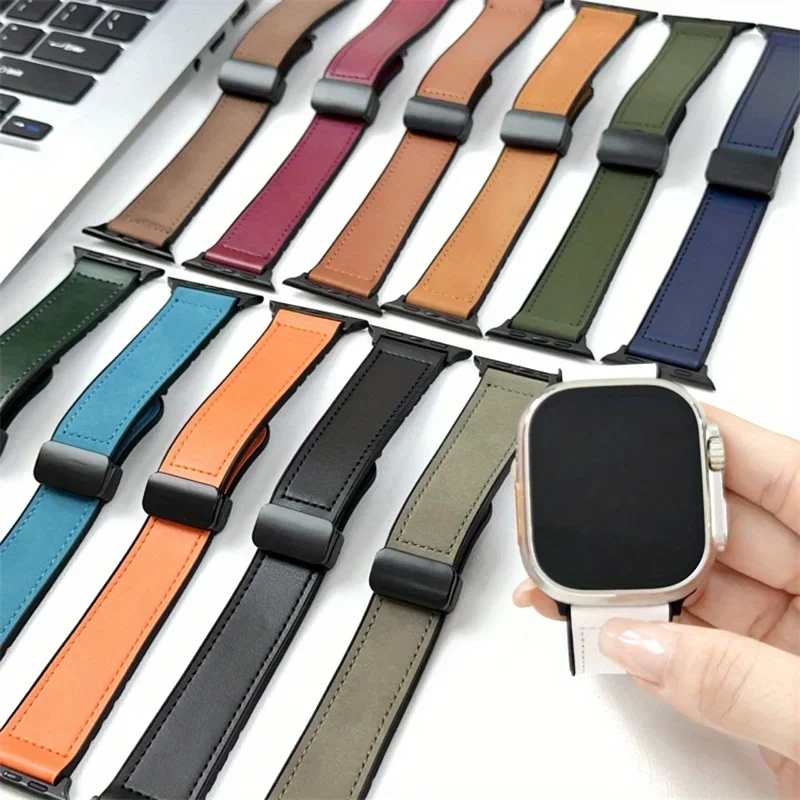 Strap for Apple Watch Ultra Band 9 7 6 SE 5 4 10 Double Sided Silicone Magnetic Bracelet iWatch 46mm 49mm 45mm 44mm 41 42mm 40mm