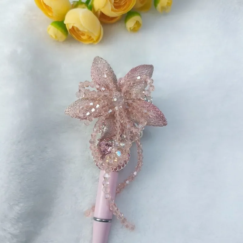 Fancy Beads for Diy Pens New Vitange Bead Pink Flower Bow Tassel DIY Bead Pen Bracelet Necklace Phone Chain Jewelry Accessories view 4