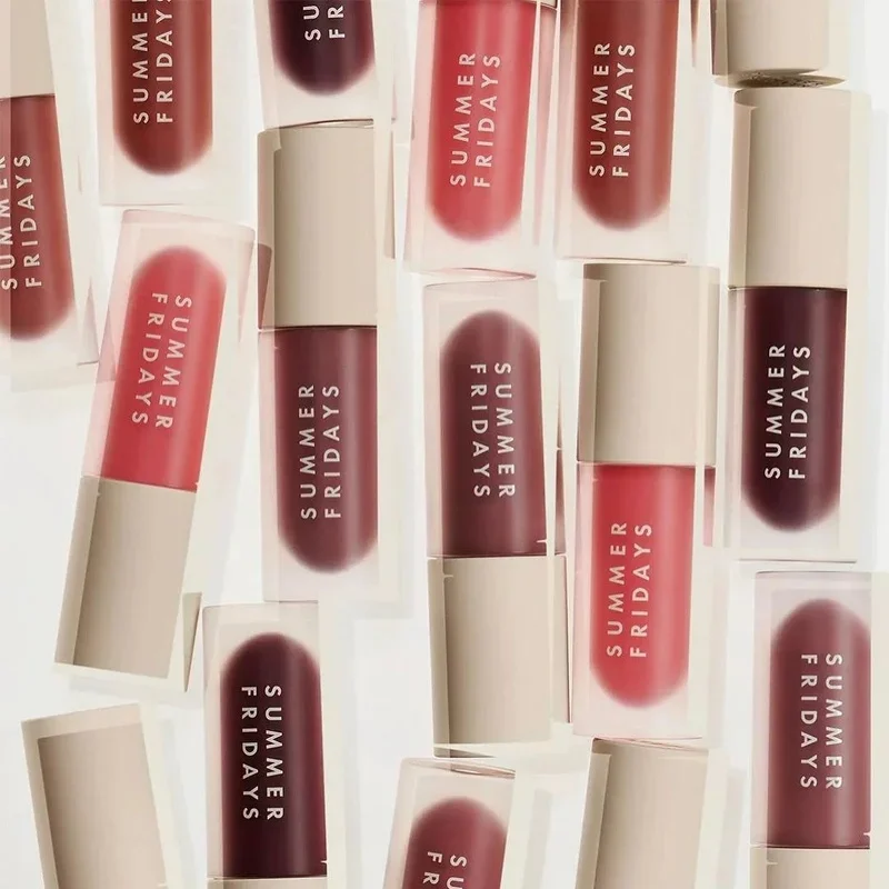 Gelados de verão rosa goiaba bálsamo labial mini conjunto de brilho labial novo hidratante transparente suave tubo espelho batom maquiagem labial