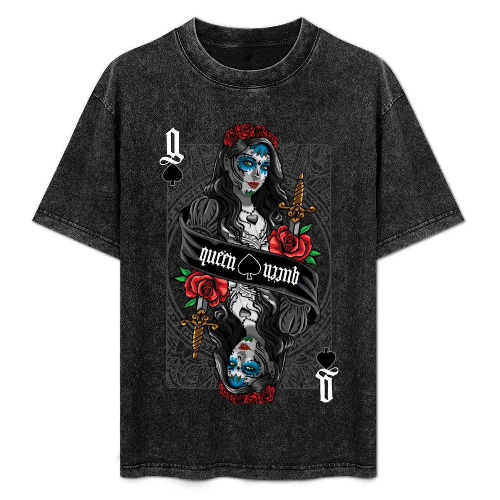 

Queen of Spades T-Shirt tees graphic t shirt vintage T-shirts for men cotton