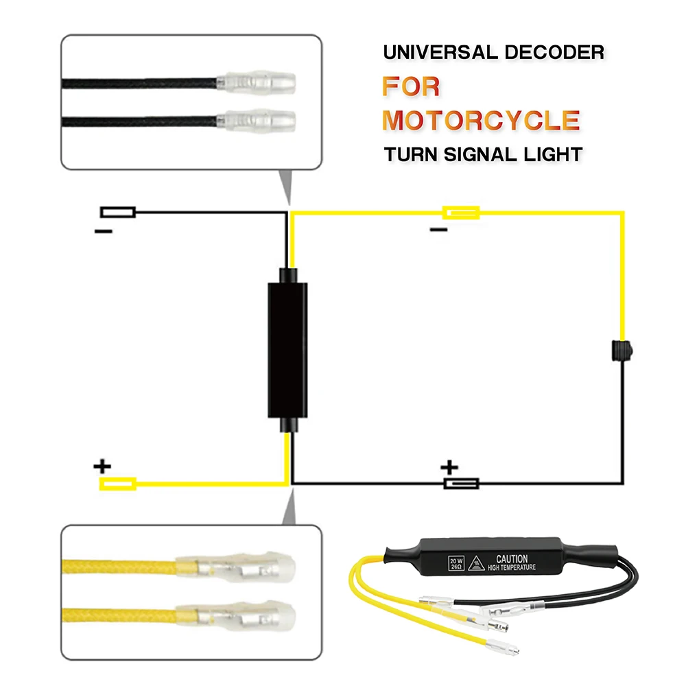 مؤشر تحميل المقاوم 12 فولت 20 واط حل خطأ الوامض 26 أوم LED بدوره أضواء الإشارة خطأ فك دراجة نارية المتعري #5