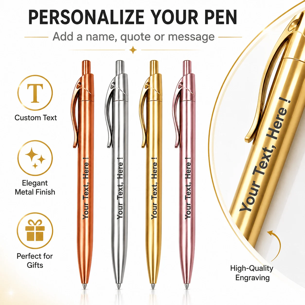 35PCS Customized Luxury Plastic Ballpoint Pens Smooth Writing Ideal for Weddings Bridal Showers Valentine'S Day Easter Christmas