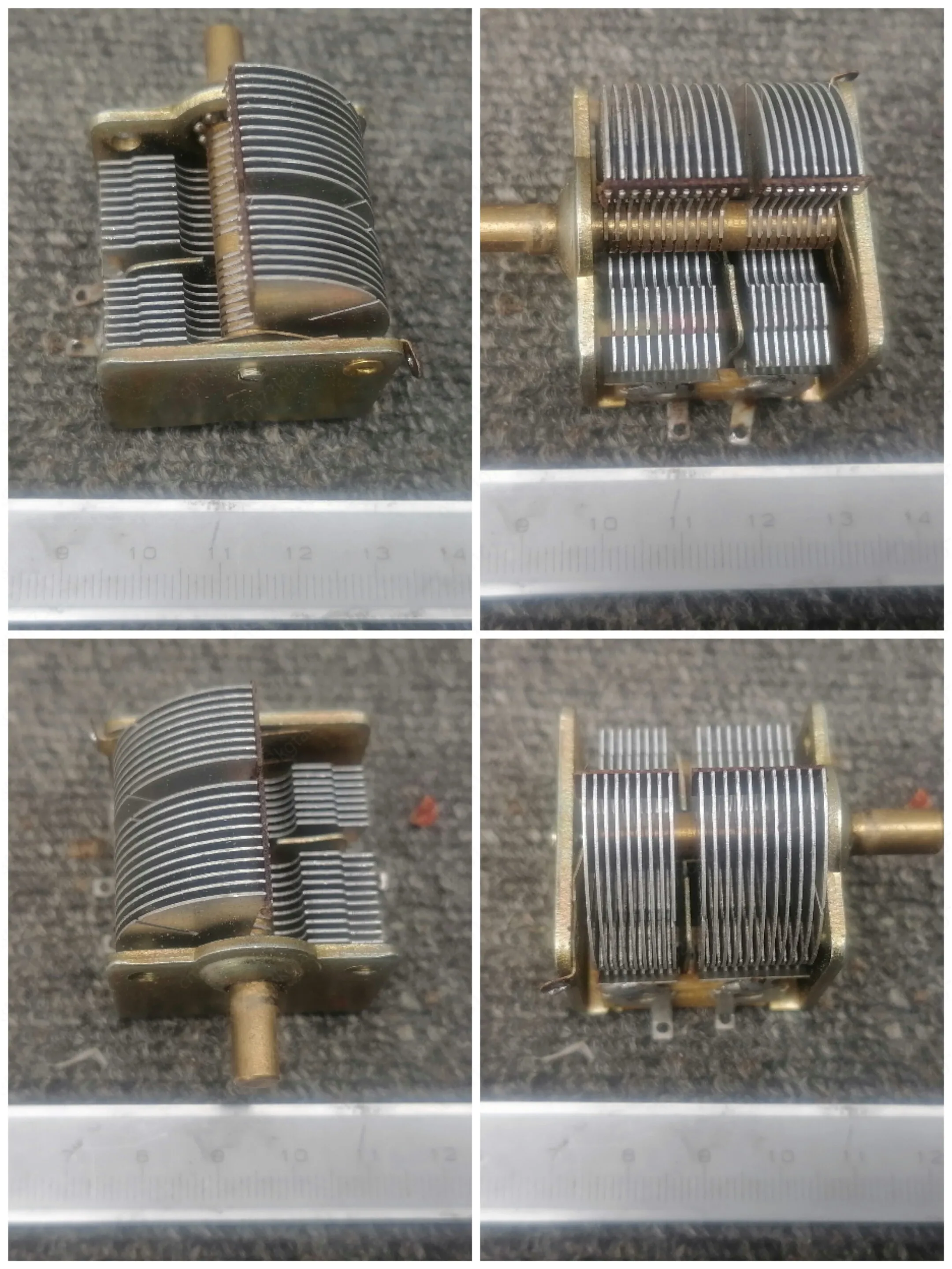 NO new Small Air Differential Capacity Shuanglian Variable Capacitor, Disassemble The Parts, Rotate Freely,