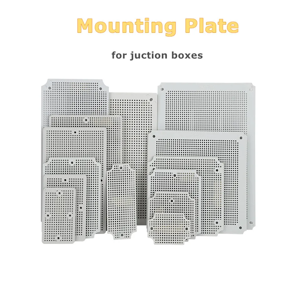 ABS Plastic Grey Color Thickness 3mm Mounting Plate For IP67 Electrical Hinged Juction Boxes Install Terminal Blocks