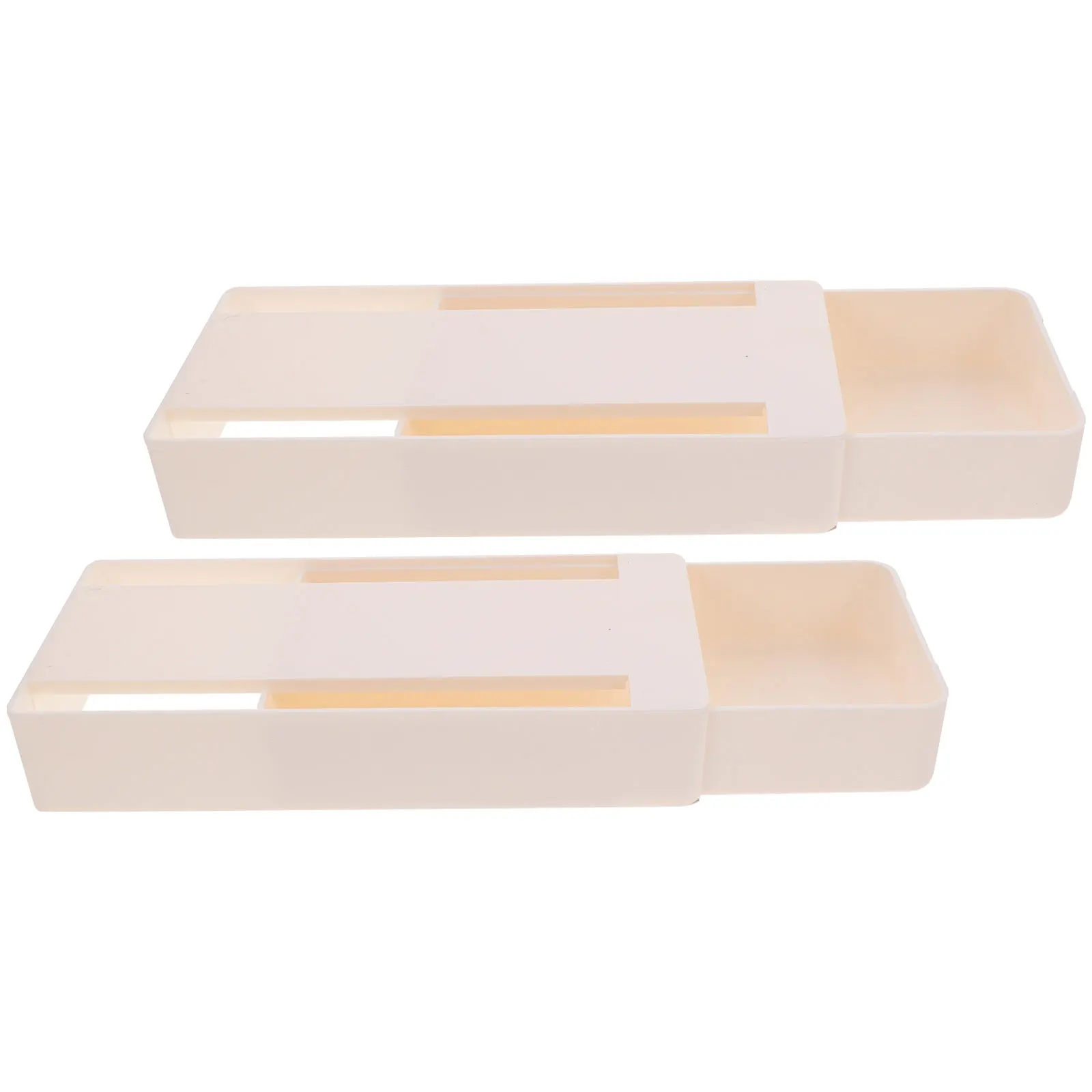 

2Pcs Self Hidden Storage Desk Drawer Organizer Plastic Living Desk Storage Drawer Room Bedroom Kitchen