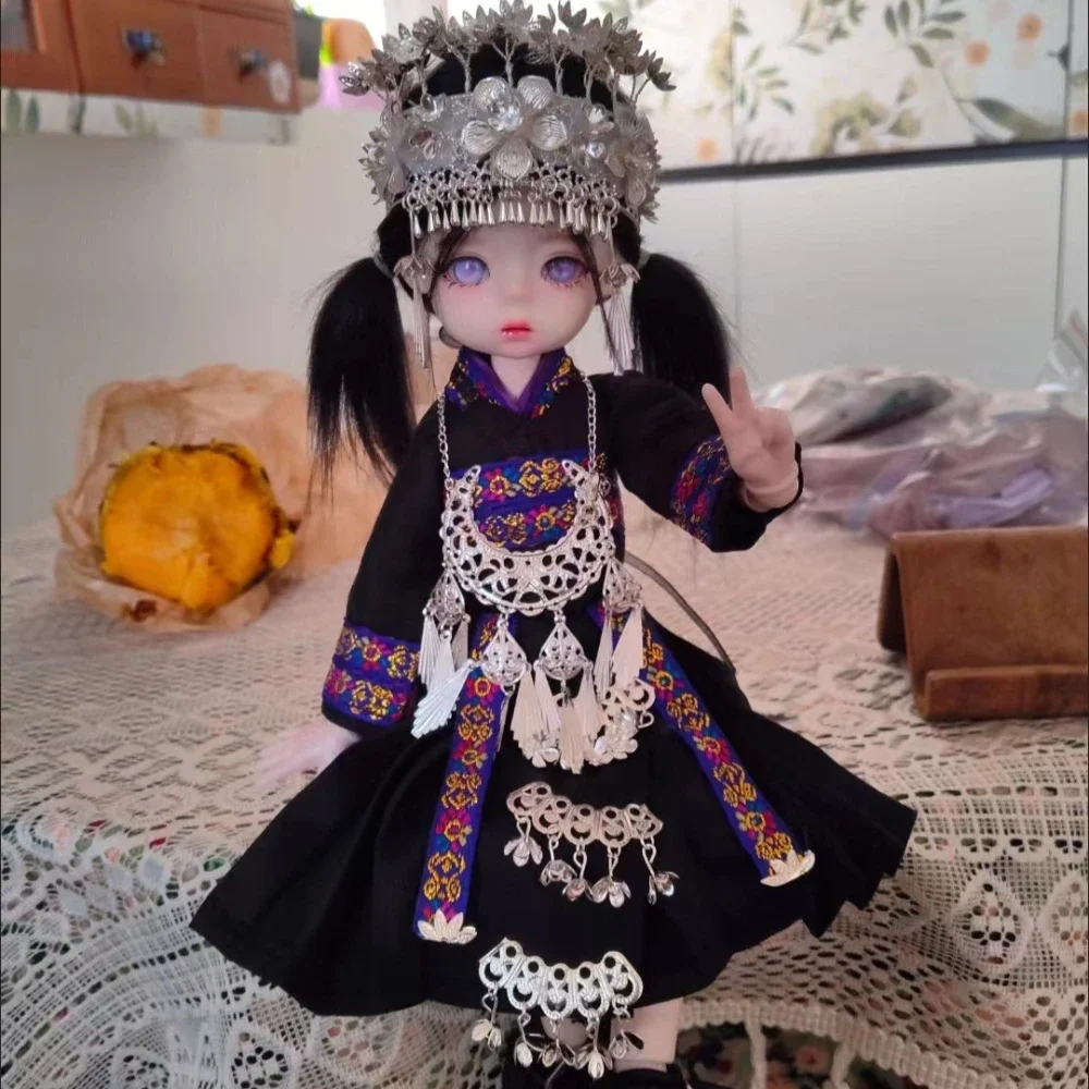 （Customize 30 Days）1/6 Doll's Clothes Suit for 30cm Bjd Doll Headwear Ethnic Costumes Dress Up （1 point）